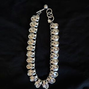 Anne Klein vintage brushed silver necklace -